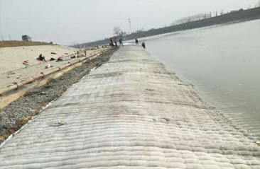 山东济宁京杭大运河两侧模袋混凝土施工